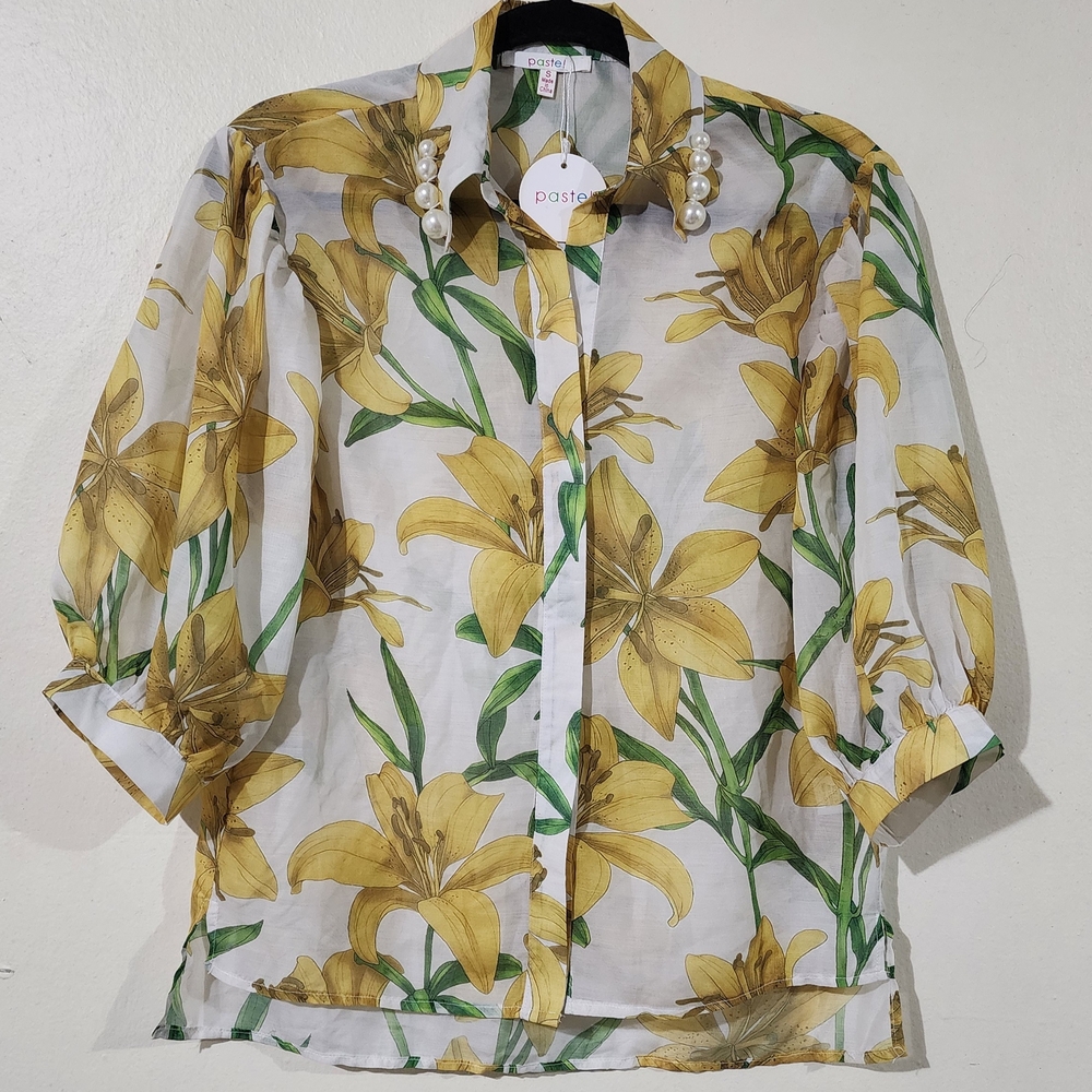 Toral Yellow Floral Women's Top
